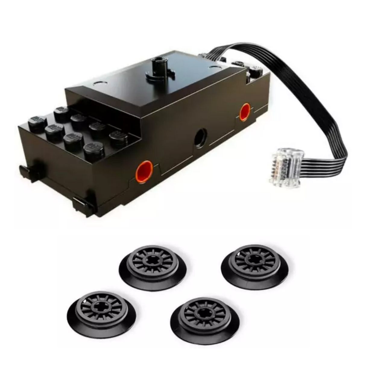 LEGO Powered Up Train Motor 9V RC bb0896c01 + 4 Wheels 55423c01 (x1)