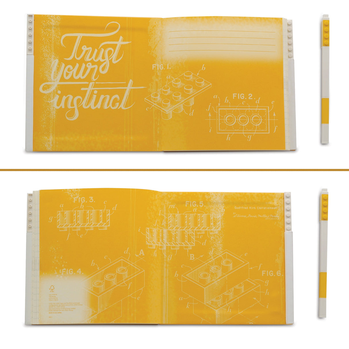 LEGO® Notebook with Gel Pen - Yellow
