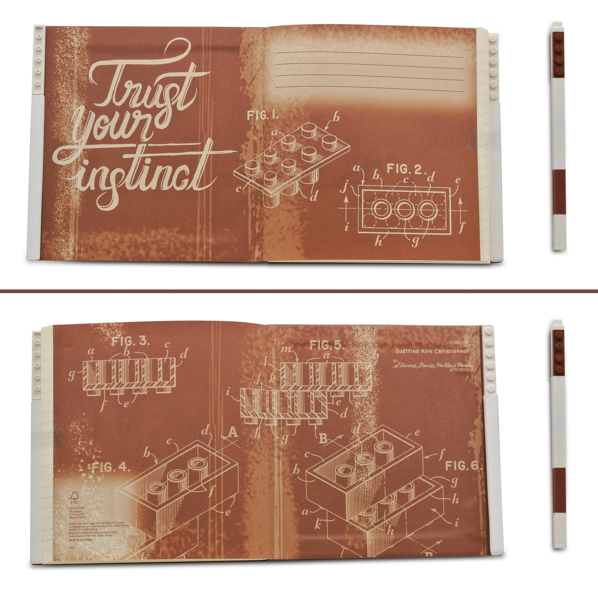 LEGO® Notebook with Gel Pen - Brown