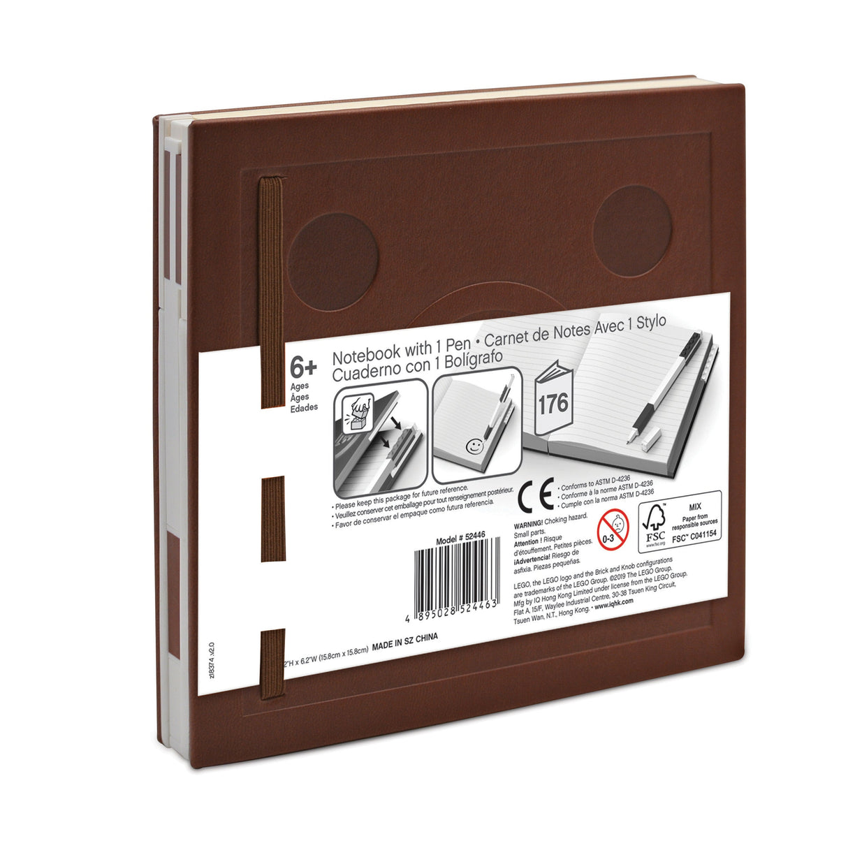 LEGO® Notebook with Gel Pen - Brown