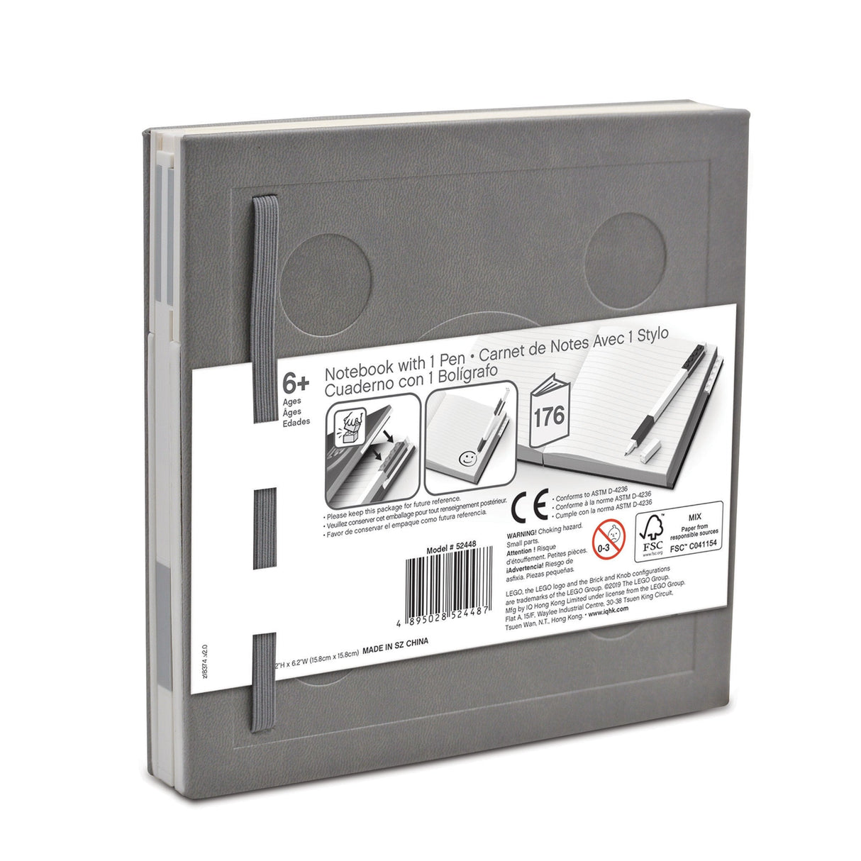 LEGO® Notebook with Gel Pen - Grey