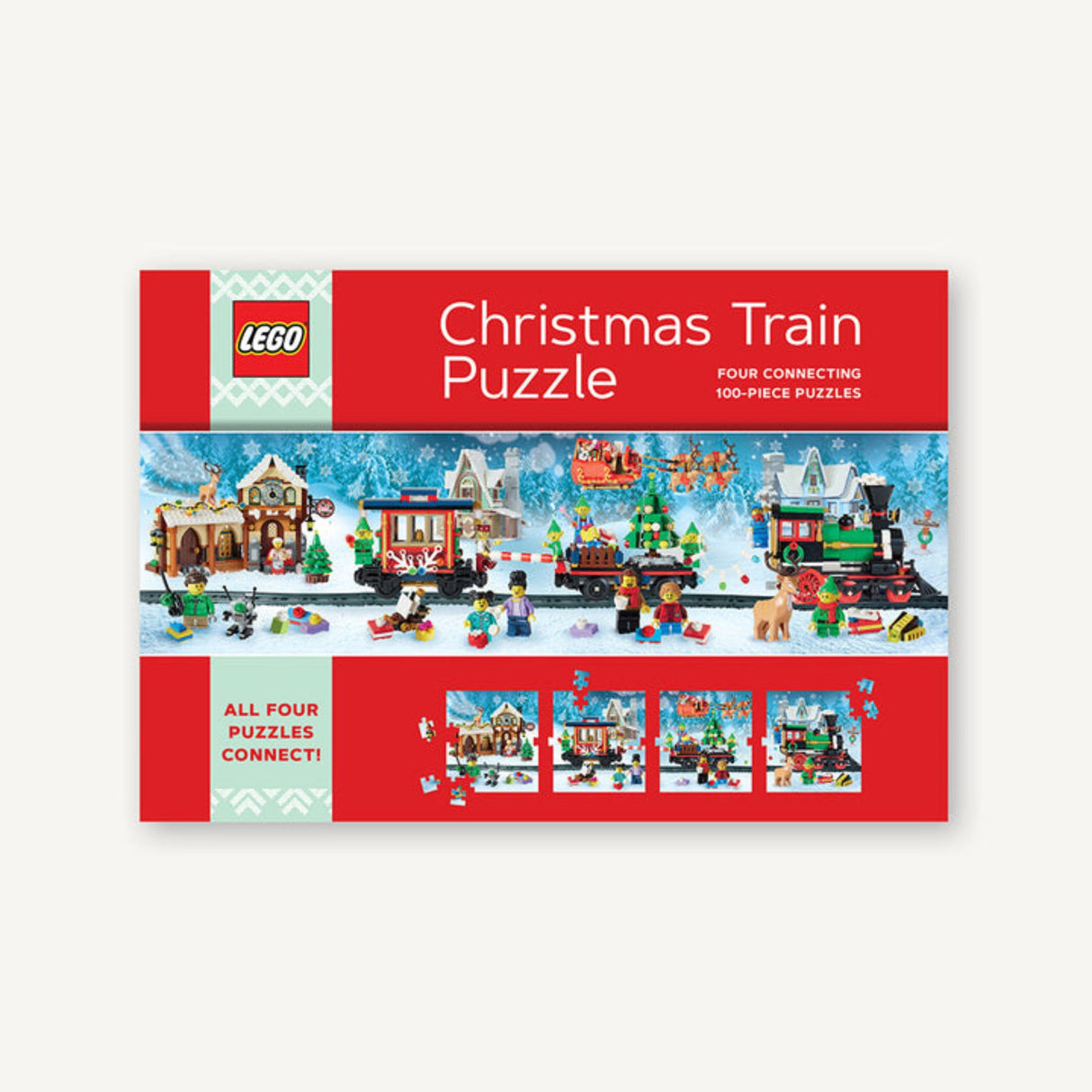 LEGO Christmas Train 4 Connecting 100 Piece Jigsaw Puzzle