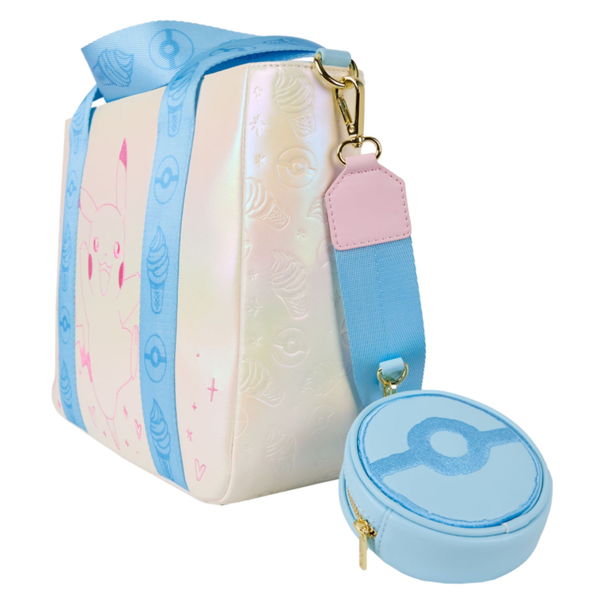 Loungefly - Pokemon Iridescent Pikachu Tote Crossbody Bag with Coin Bag