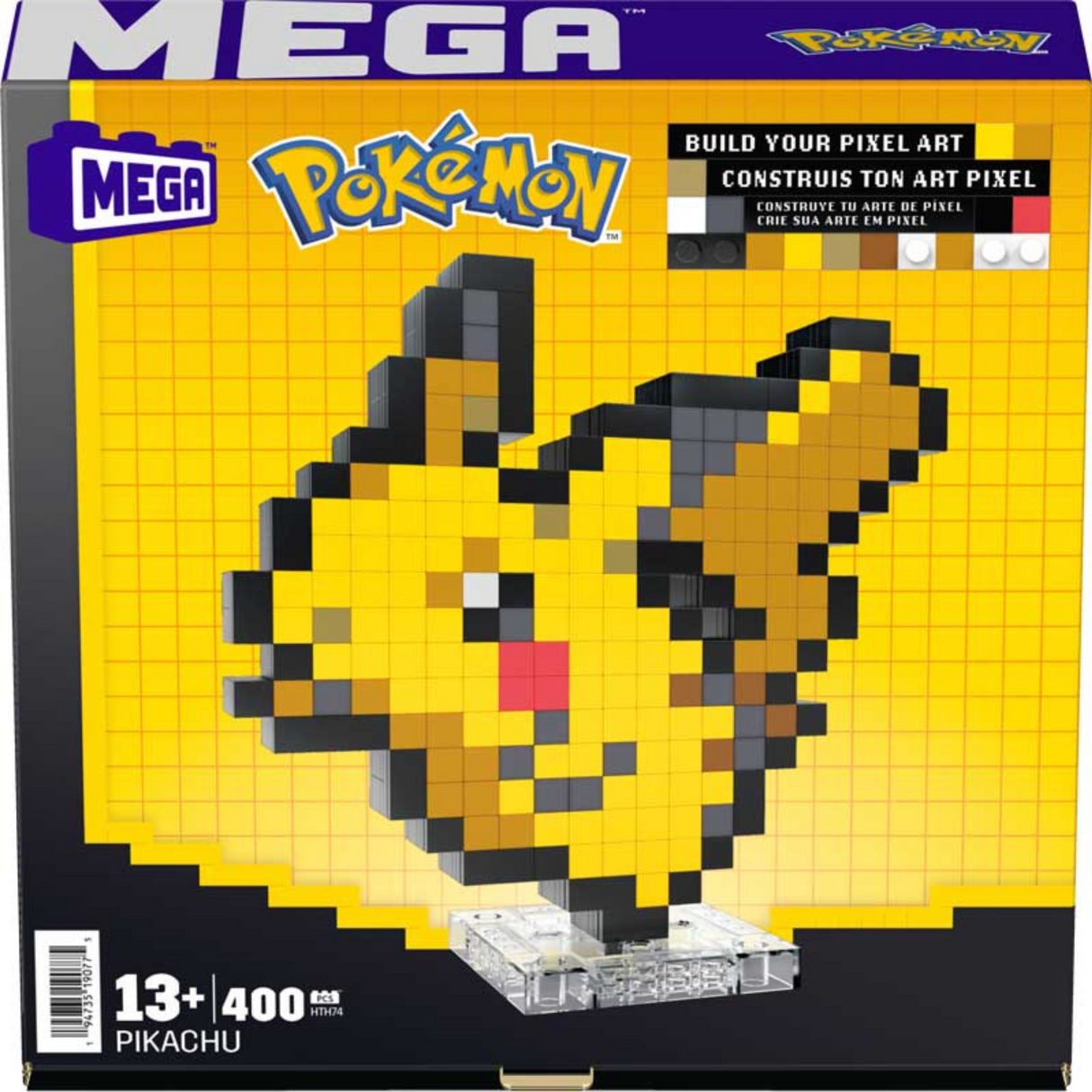 MEGA Pokemon Pikachu Pixel-Art Building Set Box