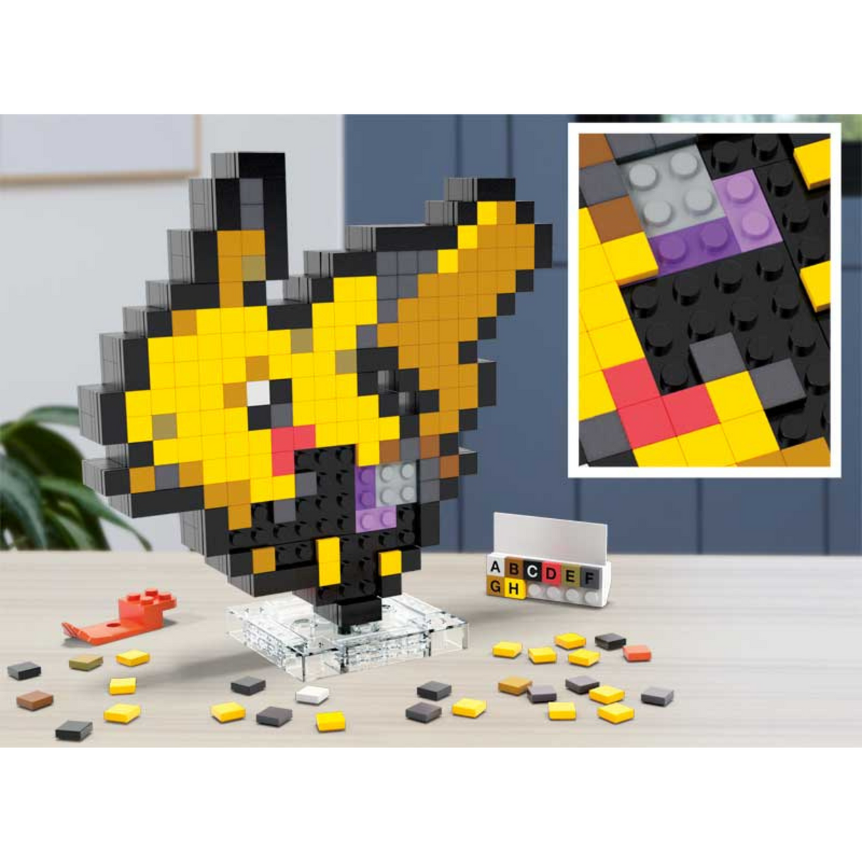 MEGA Pokemon Pikachu Pixel-Art Building Set Display