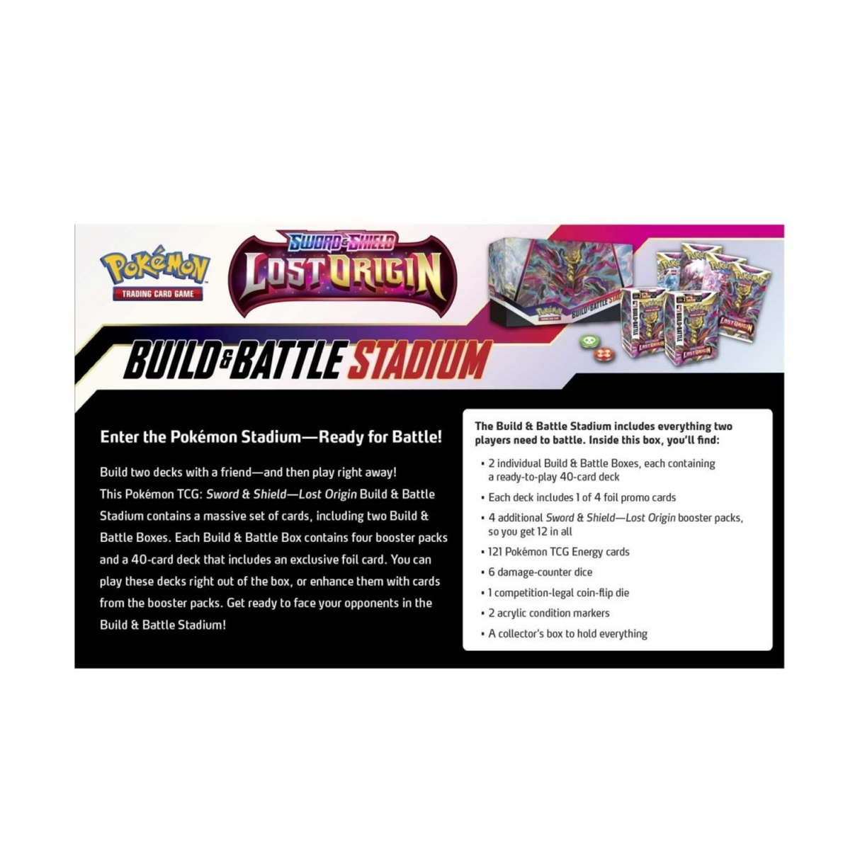 Pokemon TCG Sword & Shield - Lost Origin Build & Battle Stadium Back