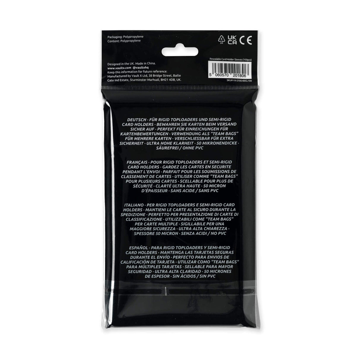 Vault X Card Holder Sleeves 100 Sleeves