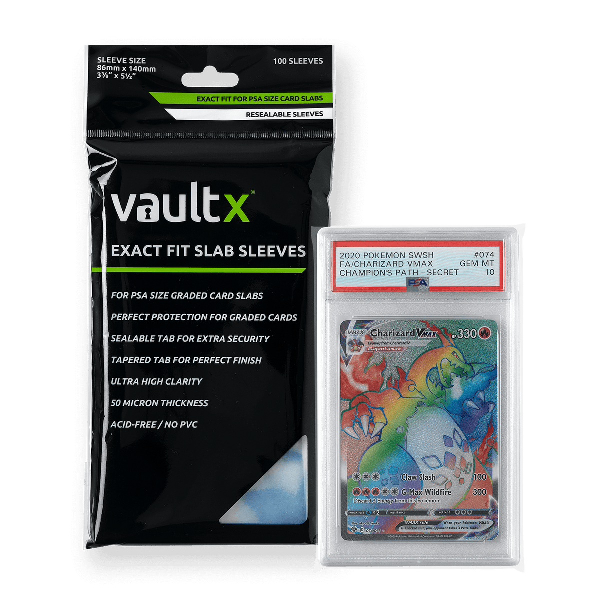 Vault X Exact Fit Slab Sleeves PSA 100 Sleeves