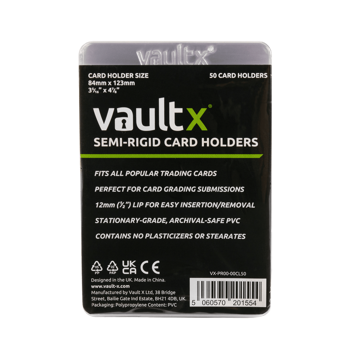 Vault X Semi-Rigid Card Holders 50 Pack