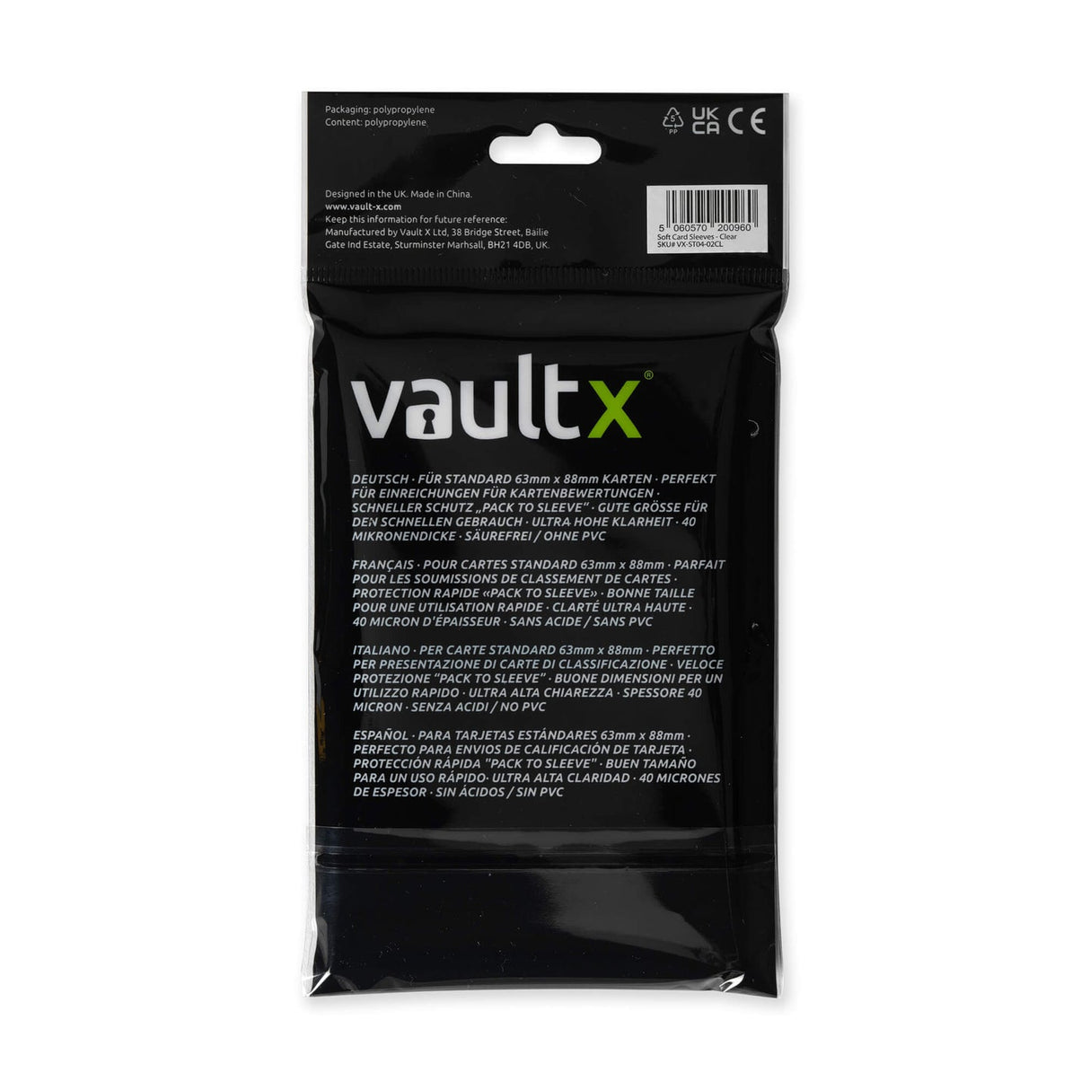 Vault X Soft Card Sleeves 200 Sleeves