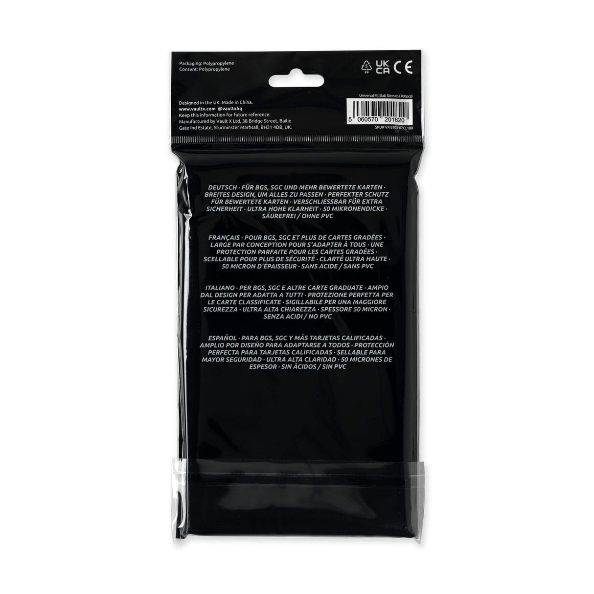 Vault X Universal Fit Slab Sleeves 100 Sleeves