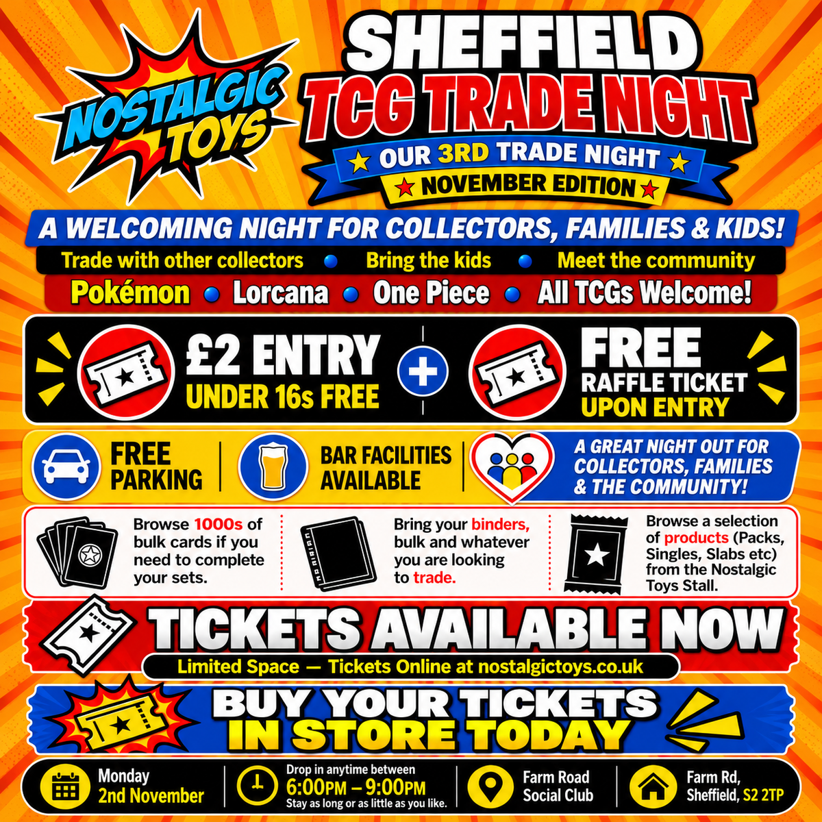 TCG TRADE NIGHT - SHEFFIELD - 2ND NOVEMBER 2026