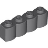 LEGO Log Profile Brick 1 x 4 30137 (x25) - Dark Bluish Gray