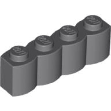 LEGO Log Profile Brick 1 x 4 30137 (x25) - Dark Bluish Gray