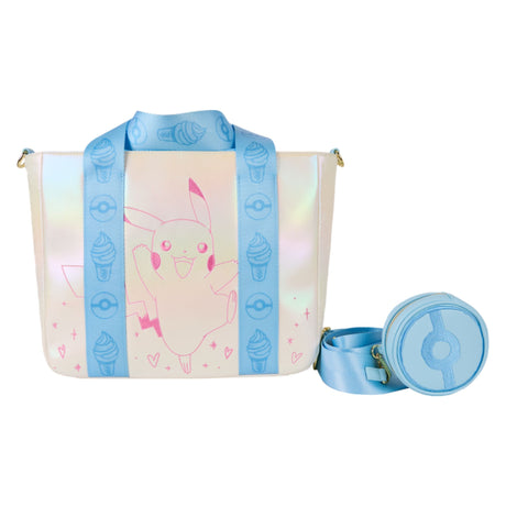 Loungefly - Pokemon Iridescent Pikachu Tote Crossbody Bag with Coin Bag