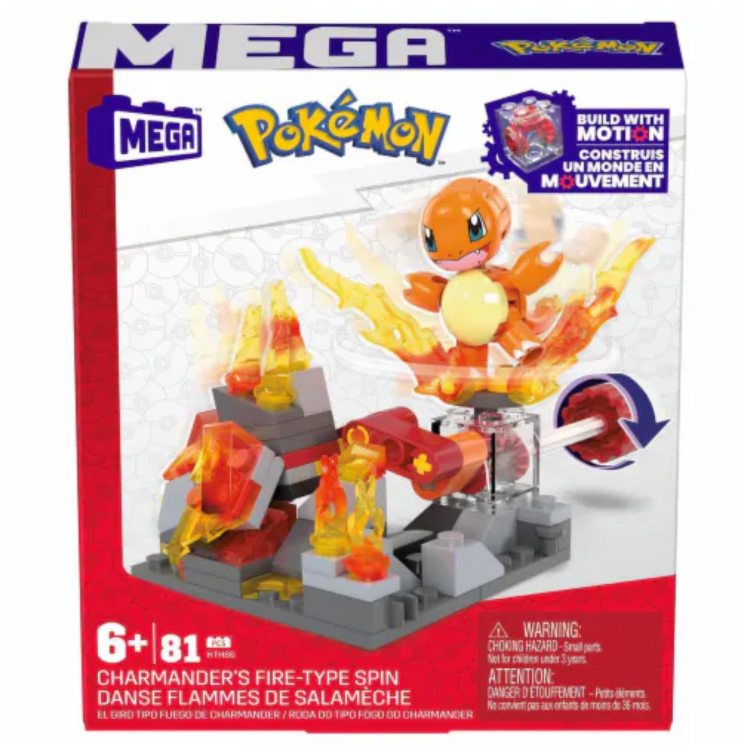 MEGA Pokemon Charmander's Fire-Type Spin Building Set